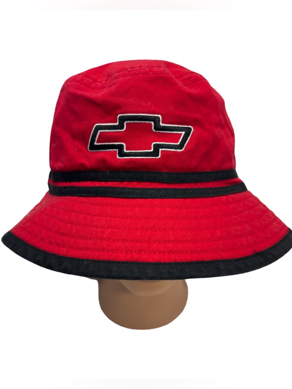 Vintage Chevrolet "Bowtie" Bucket Hat - Embroidered Tony Stewart Red - Rare - Picture 4 of 7